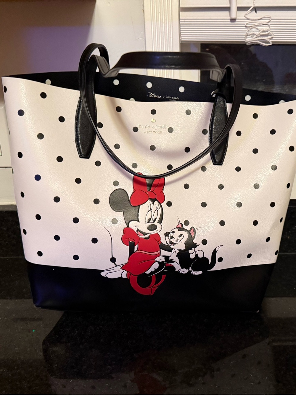 kate spade Black, White & Red Minnie Mouse Polka Dot Tote